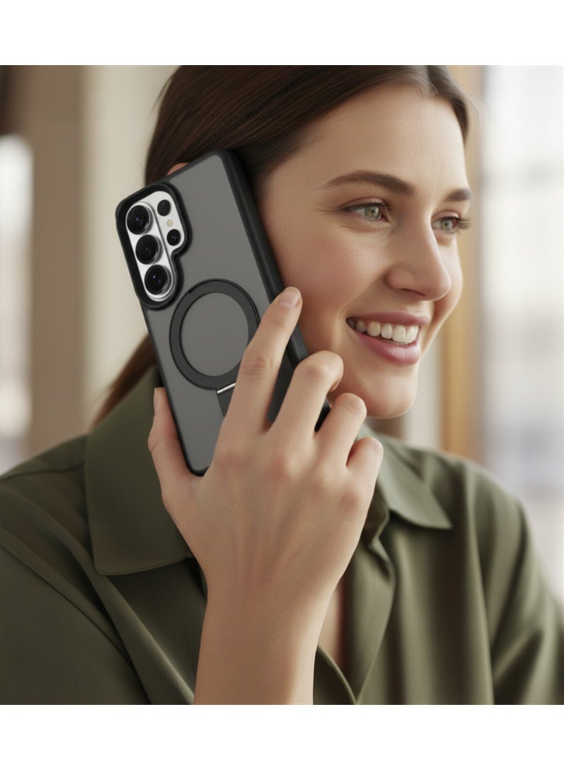 ليفيلو جراب ماج سيف لهاتف سامسونج جالاكسي إس ٢٦ ألترا مع حامل حلقي متعدد الوظائف، وحافة مقاومة للصدمات، وحواف مرتفعة للكاميرا والشاشة، ومختبر للسقوط من ارتفاع ٥ أقدام - Image 2